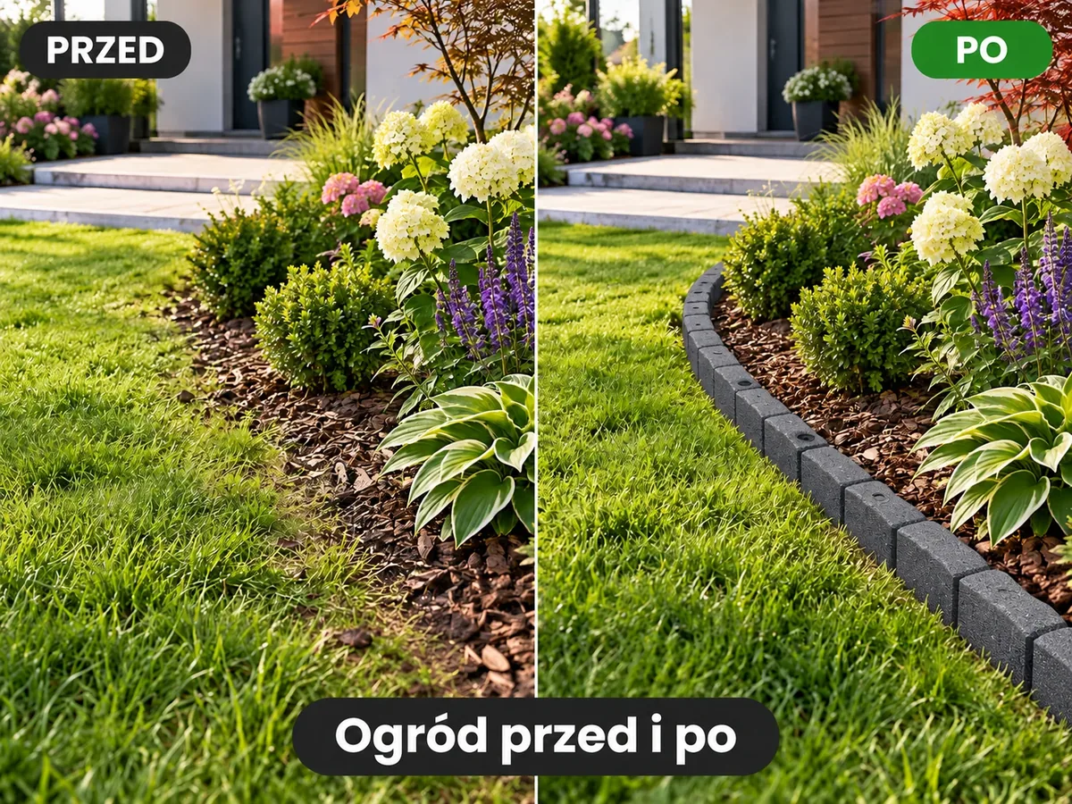 Wizualizacja przed i po: Kompleksowa metamorfoza rabaty ogrodowej